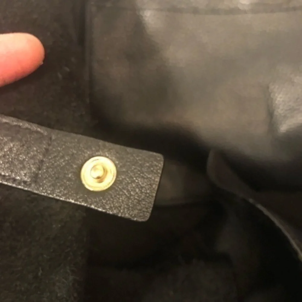 Michael kors black leather tassel tote bag